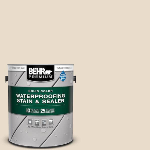 BEHR PREMIUM 1 gal. #SC-157 Navajo White Solid Color Waterproofing Exterior Wood Stain and Sealer