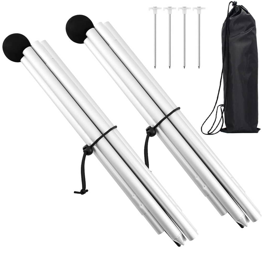 6.5 6 Ft Aluminum Alloy Foldable Awning Poles with Ground Stakes for Camping Tarp Canopy Beach Tent 2-Pack price history on PriceWatchPro