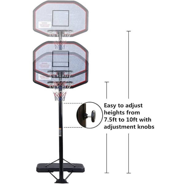 Indoor and Outdoor Portable Basketball Hoop/Goal with 6.5 ft. x 10 ft. Height Adjustable and Wheels