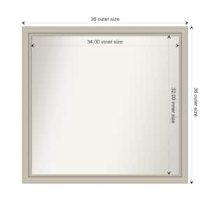 Romano Silver Narrow 37.75 in. x 35.75 in. Custom Non-Beveled Wood Framed Bathroom Vanity Wall Mirror