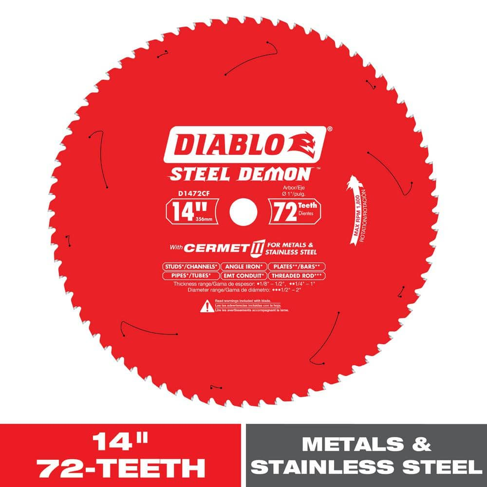 DIABLO 14in. x 72-Tooth Steel Demon Cermet II Circular Saw Blade for Medium Metal