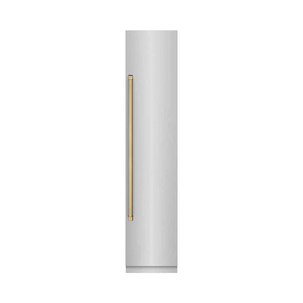 18 in. 8.6 cu. ft. Right Hinge Stainless Steel Upright Column Freezer in Graphite Gray and Champagne Bronze Accents