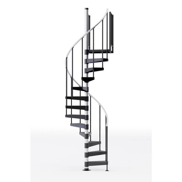 Mylen STAIRS Reroute Prime Interior 42in Diameter, Fits Height 119in - 133in, 2 42in Tall Platform Rails Spiral Staircase Kit