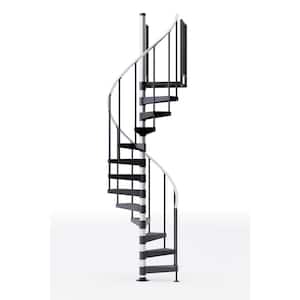 Reroute Prime Interior 42in Diameter, Fits Height 93.5in - 104.5in, 2 36in Tall Platform Rails Spiral Staircase Kit