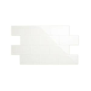 Giorbello Agreeable Gray 3 in. x 6 in. x 8mm Glass Subway Wall Tile (5 ...