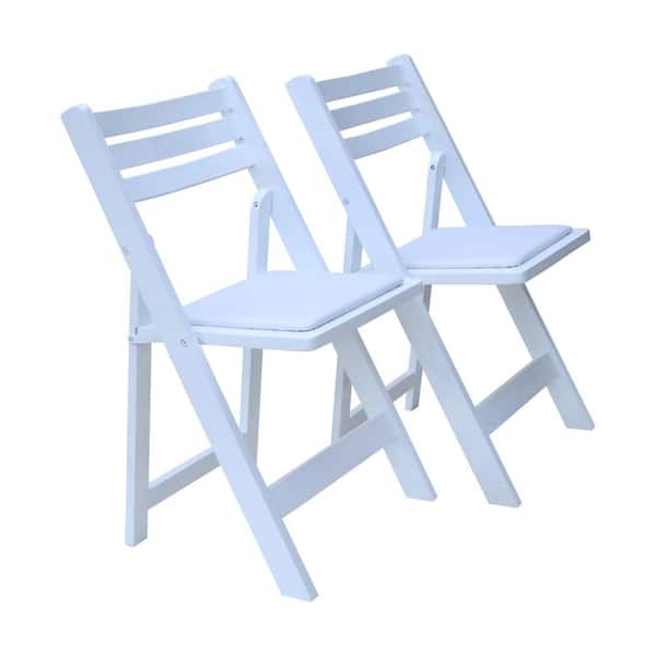 white classic padded folding chair