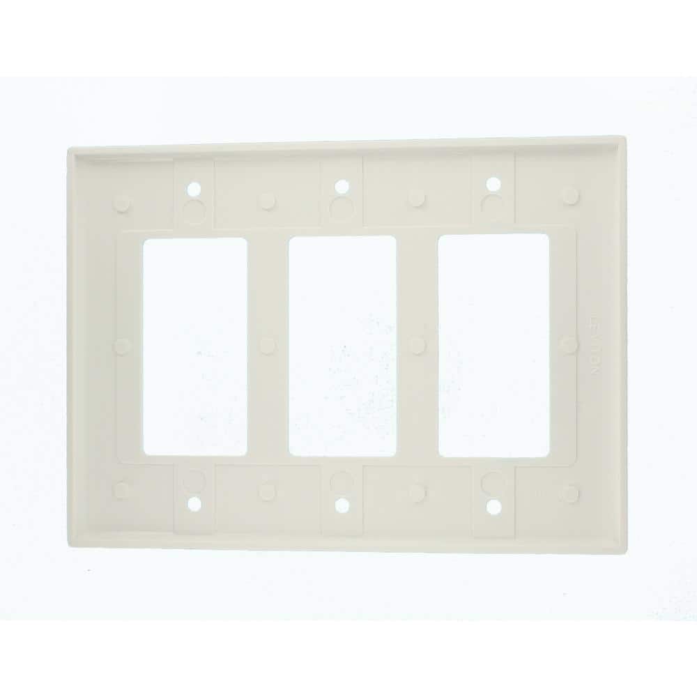 White Thermoset 3-Gang Mid-Size Wall Plate