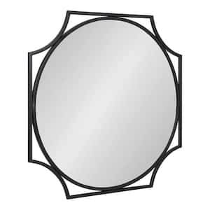 Rateau 28.00 in. W x 28.00 in. H Round Metal Black Wall Mirror