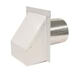 4 in. Round Heavy-Duty Wall Vent with Damper in White