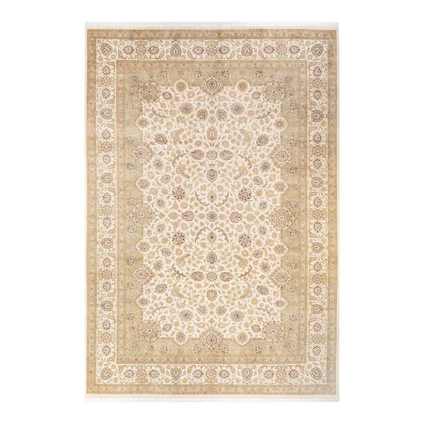 Mogul One-of-a-Kind Traditional Ivory 8 ft. 2 in. x 12 ft. Oriental Area Rug