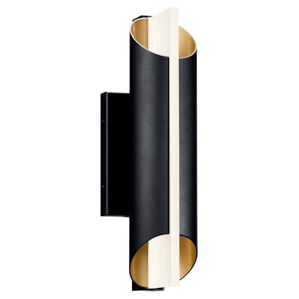 Astalis Black and Gold Cylinder LED Wall Light