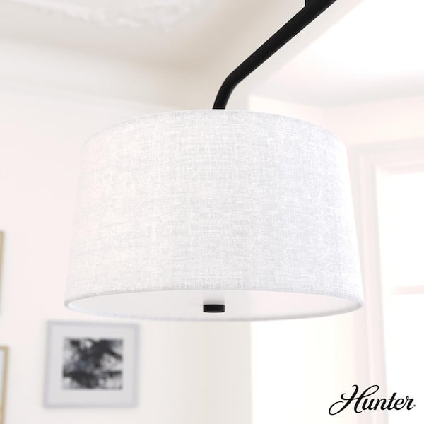 Hunter Cottage Hill 6-Light Natural Iron Shaded Chandelier with Fabric Shades
