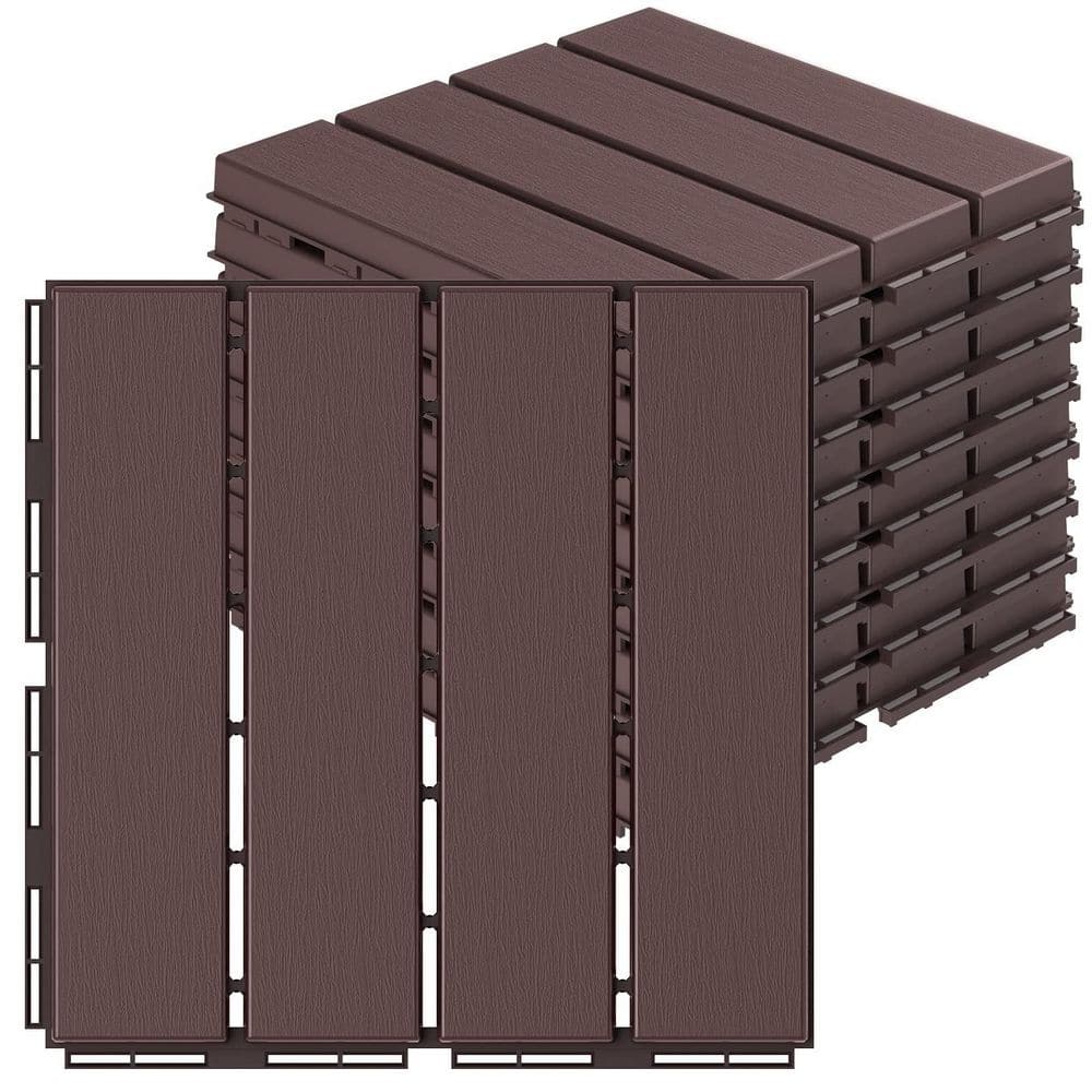 12 in. x 12 in. Plastic Interlocking Deck Tiles, 9-Pack, Waterproof Outdoor Flooring for All Weather Use price history on PriceWatchPro
