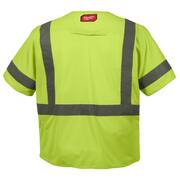 Large/X-Large Yellow Class 3 High Visibility Safety Vest with 10-Pockets and Sleeves