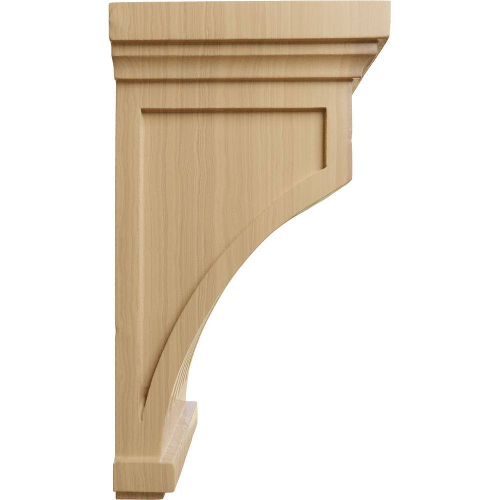Cherry Fluted Mission Wood Corbel 5.5"W x 5.5"D x 10"H