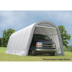 ShelterCoat 13 ft. x 28 ft. Wind and Snow Rated Garage Round Gray STD