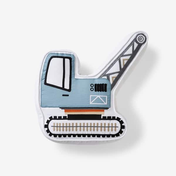 Company Kids Blue Construction Crane 52 in. x 27.5 in. Throw Pillow