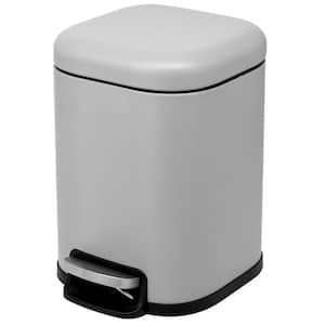 Square 6 L/1.6 Gal. Pedal Trash Bin with Soft Close Lid in Matte Gray