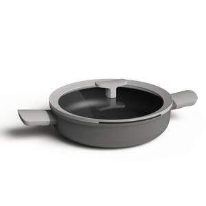 Leo 3.1 qt. Aluminum Nonstick Saute Pan in Grey with Glass Lid and Dual Handles
