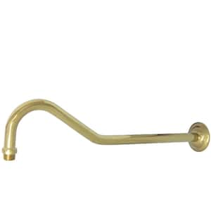 Restoration Rain Drop 17 in. Shower Arm with Flange, Polished Brass