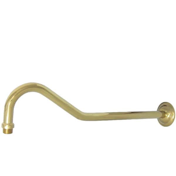Kingston Brass Restoration Rain Drop 17 in. Shower Arm with Flange, Polished Brass