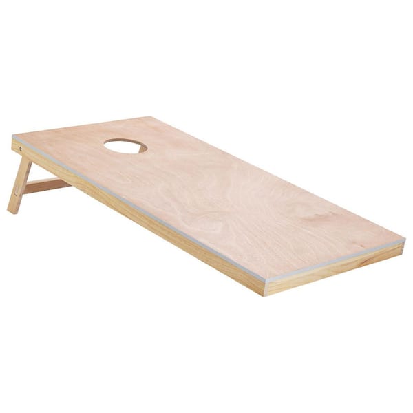 Cornhole Set, Portable Toss Board, 4 x 2 ft. Solid Wood Game Boards, 8 Bean Bags, Carrying Case, for Yard, Beach