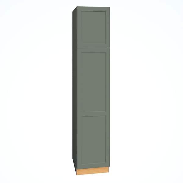 QuickShip Cottage 18 in. W x 24 in. D x 90 in. H Assembled Plywood Shaker Pantry Kitchen Cabinet in Conifer