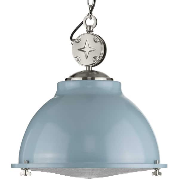 Medal 1-Light Coastal Blue Pendant