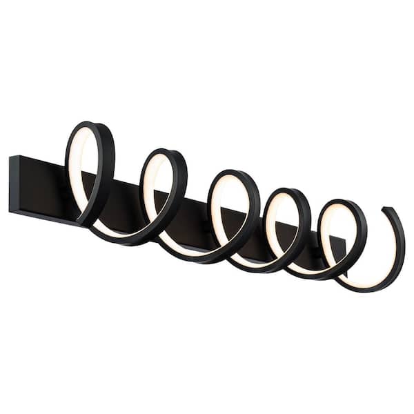 WAC Lighting Marques 39 in. 1-Light Black 3000K LED Bathroom Vanity or Wall Light