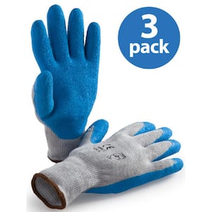 G F 1511L-10 Rubber Latex Coated Work Gloves for Construction Blue Crinkle