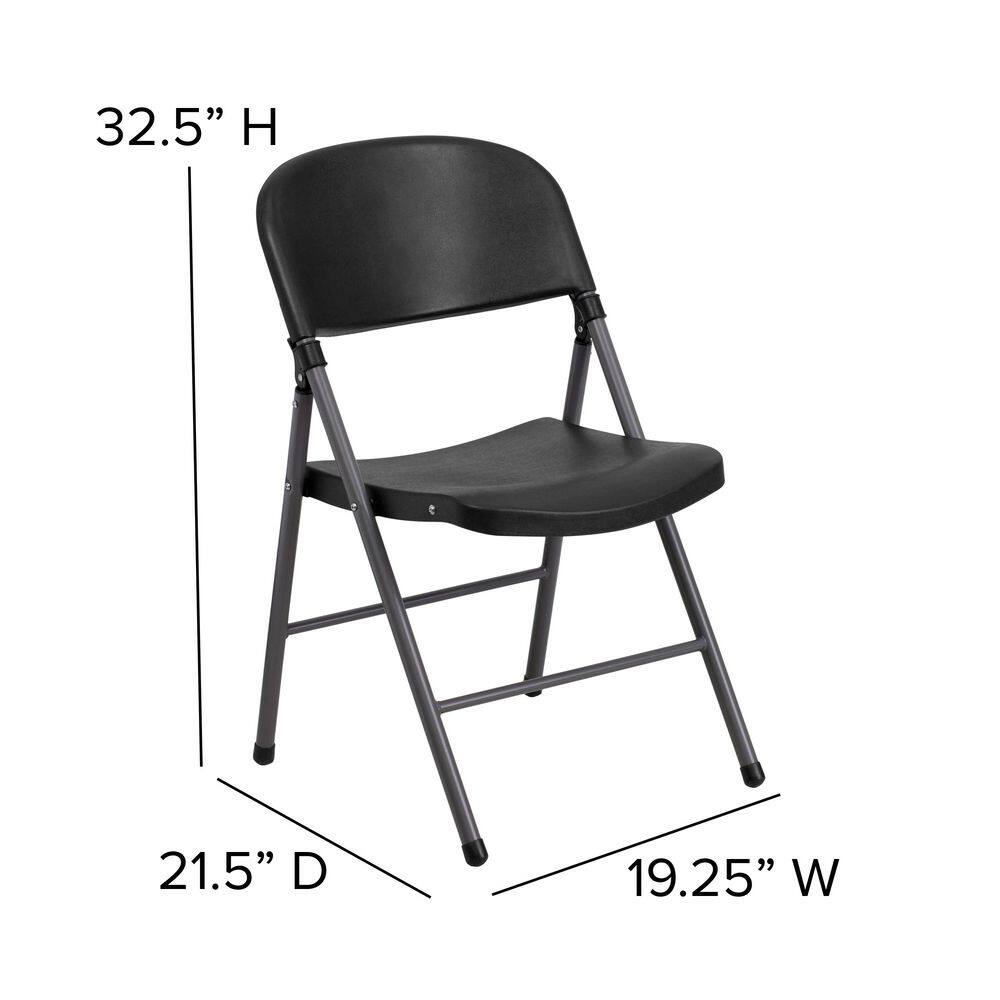 Elegant Black Metal Folding Chair for Versatile Seating