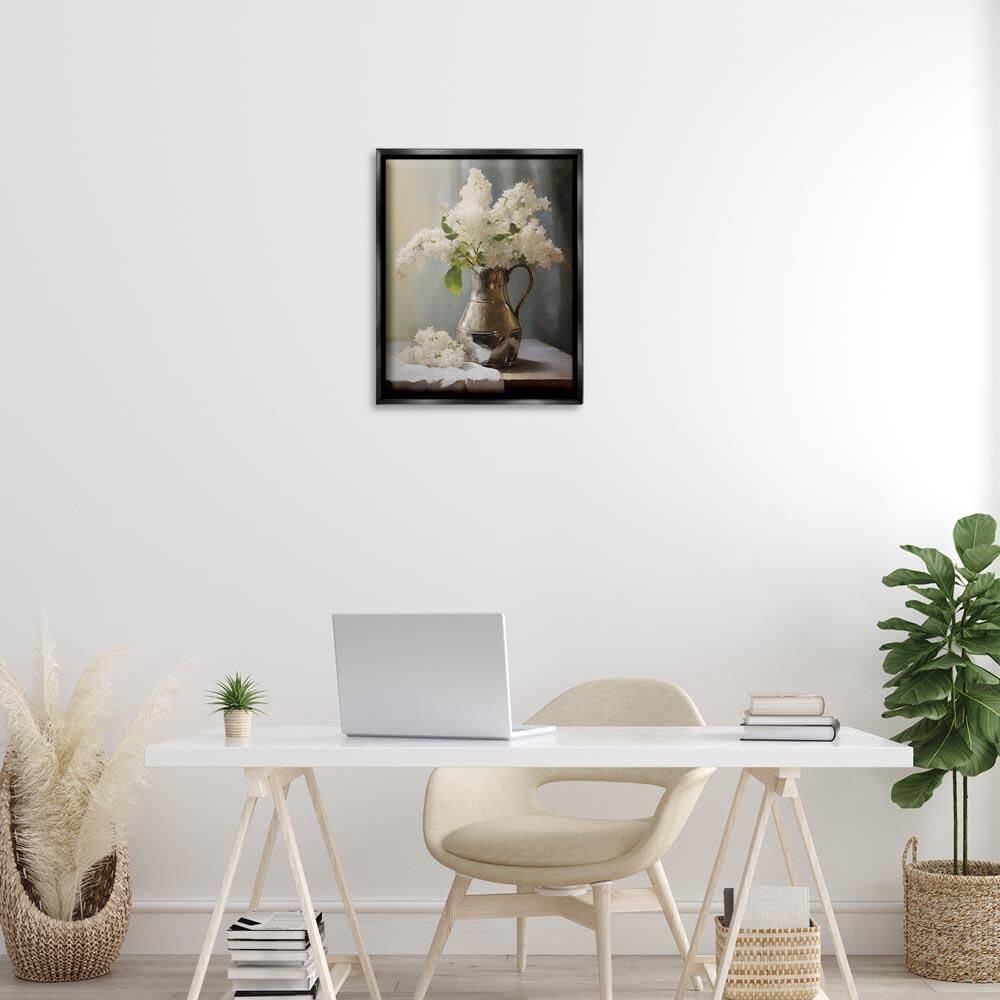 White Lilacs Still Life by Arlington Prints Black Floater Frame Nature Graphic Art Print 21 in. x 17 in. price history on PriceWatchPro