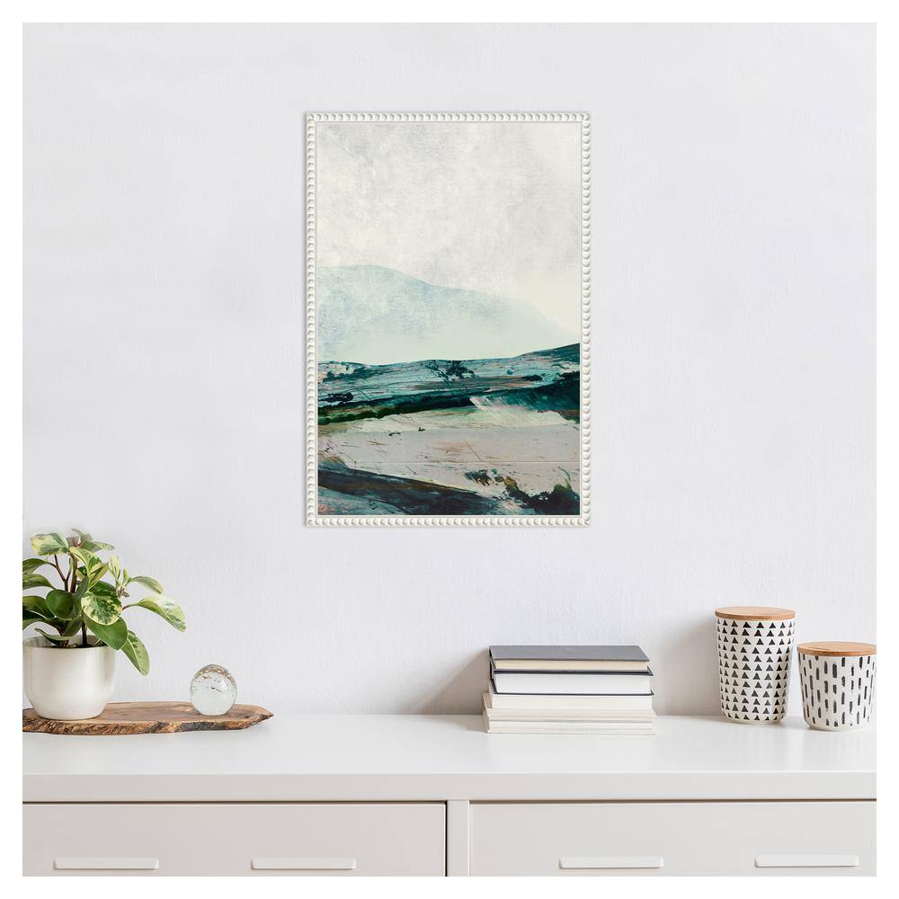 16" x 23" Mountain Mists Abstract Landscape Canvas Art in White Frame