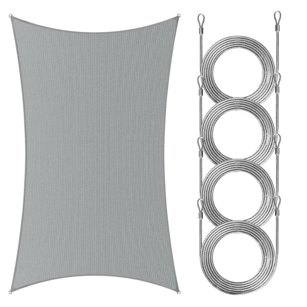 12 ft. x 20 ft. Rectangle Sun Shade Sail with Rope-Gray price history on PriceWatchPro