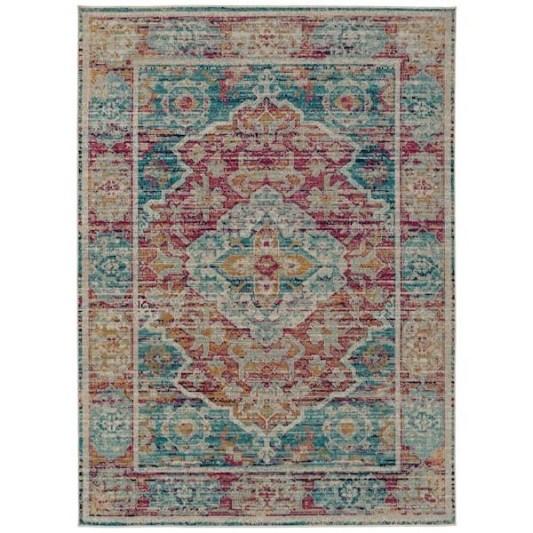 Kaleen Zuma Beach Collection Multi 5 ft. 3 in. x 7 ft. 3 in. Rectangle Indoor/Outdoor Area Rug