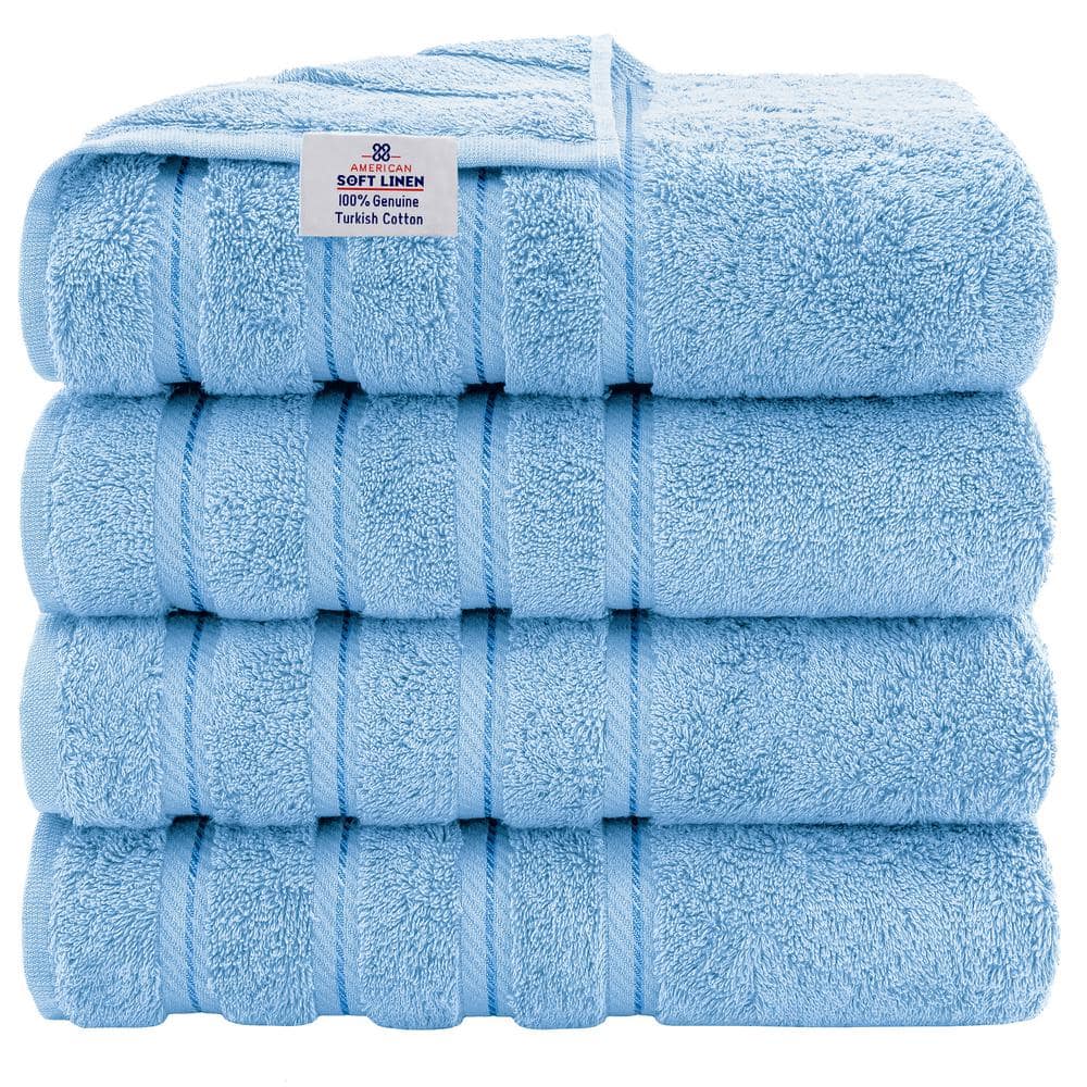 American Soft Linen Bath Towel Set, 4 Piece 100% Turkish Cotton Bath Towels,  27x54 inches Super Soft Towels for Bathroom, Dark Gray Edis4BathColE127 -  The Home Depot