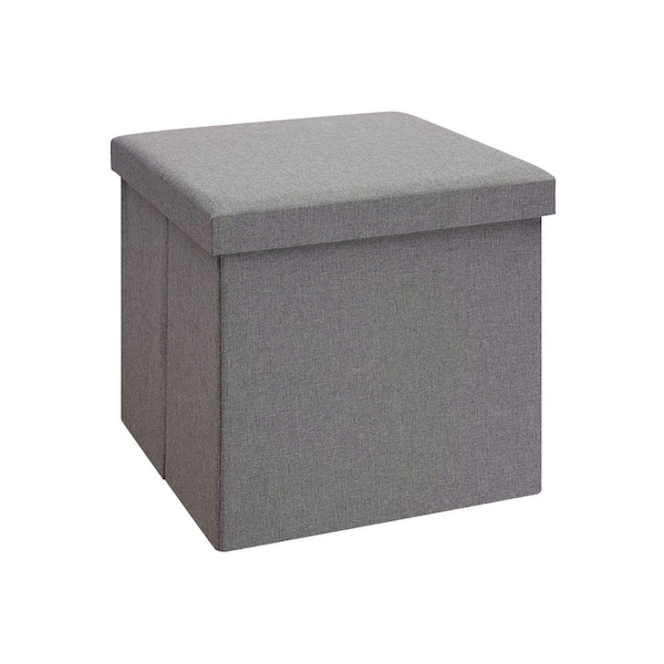 Whalen Gray Fabric with Lid Ottoman