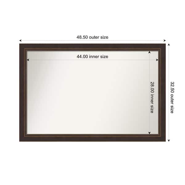 Amanti Art Lara Bronze 48.5 in. x 32.5 in. Custom Non-Beveled Wood FramedBathroom Vanity Wall Mirror