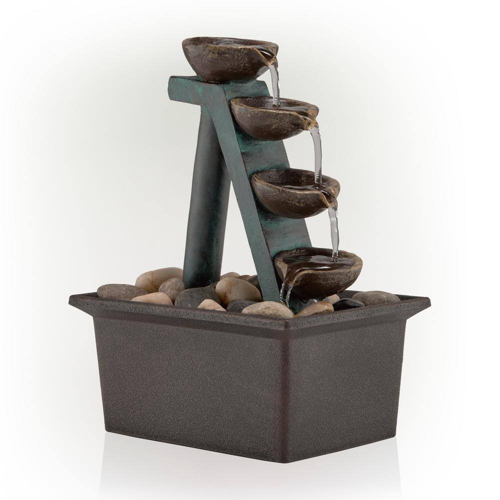 Alpine Corporation 8 in. Tall Indoor/Outdoor 4Tier Step Tabletop