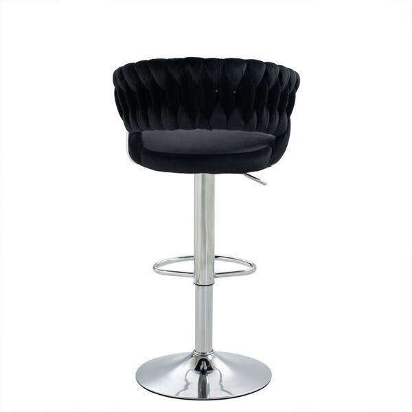 Amazon.com: Zaboro Set of 2 Swivel Bar Stools with Curved Backrest and  Cushion Seat, Height Adjustable Bar Chairs with Metal Footrest and Base, 