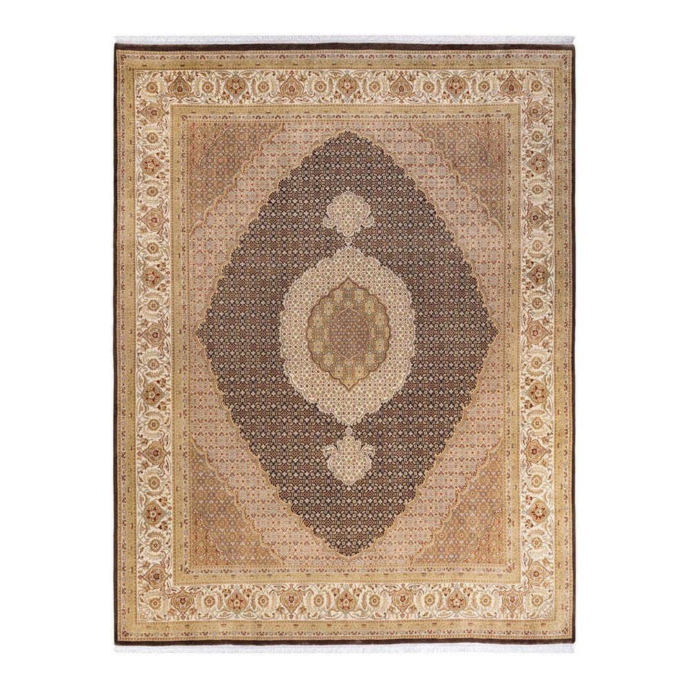 Handmade Brown Wool Traditional Oriental Area Rug 8' x 10'