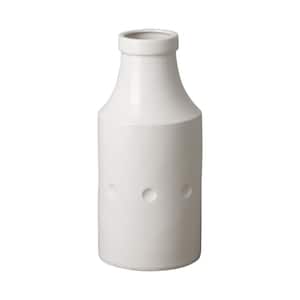 18 in. White Ceramic Milk Jug Vase