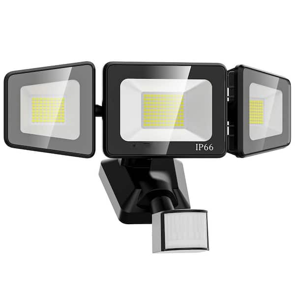 120W Watt Equivalent LED Flood Light 12000 Lumen 360 Degree Black Motion Sensing Dusk to Dawn Outdoor Flood Light