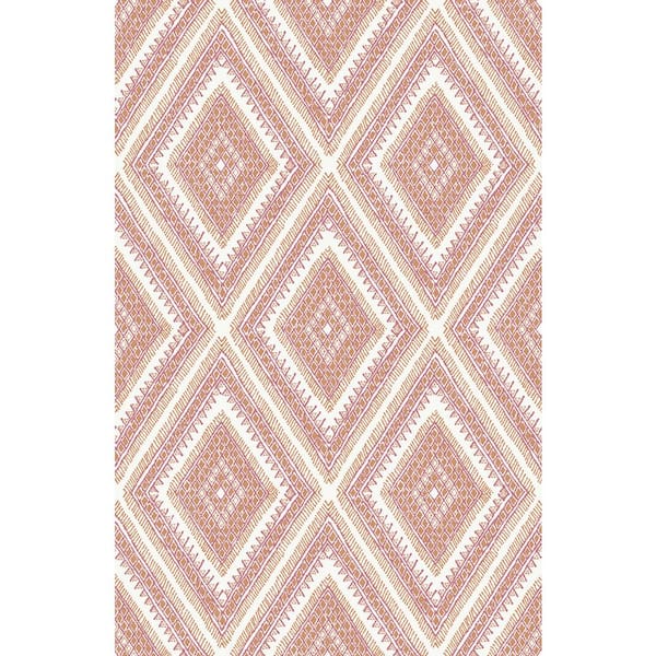 A-Street Prints Zaya Orange Tribal Diamonds Orange Wallpaper Sample