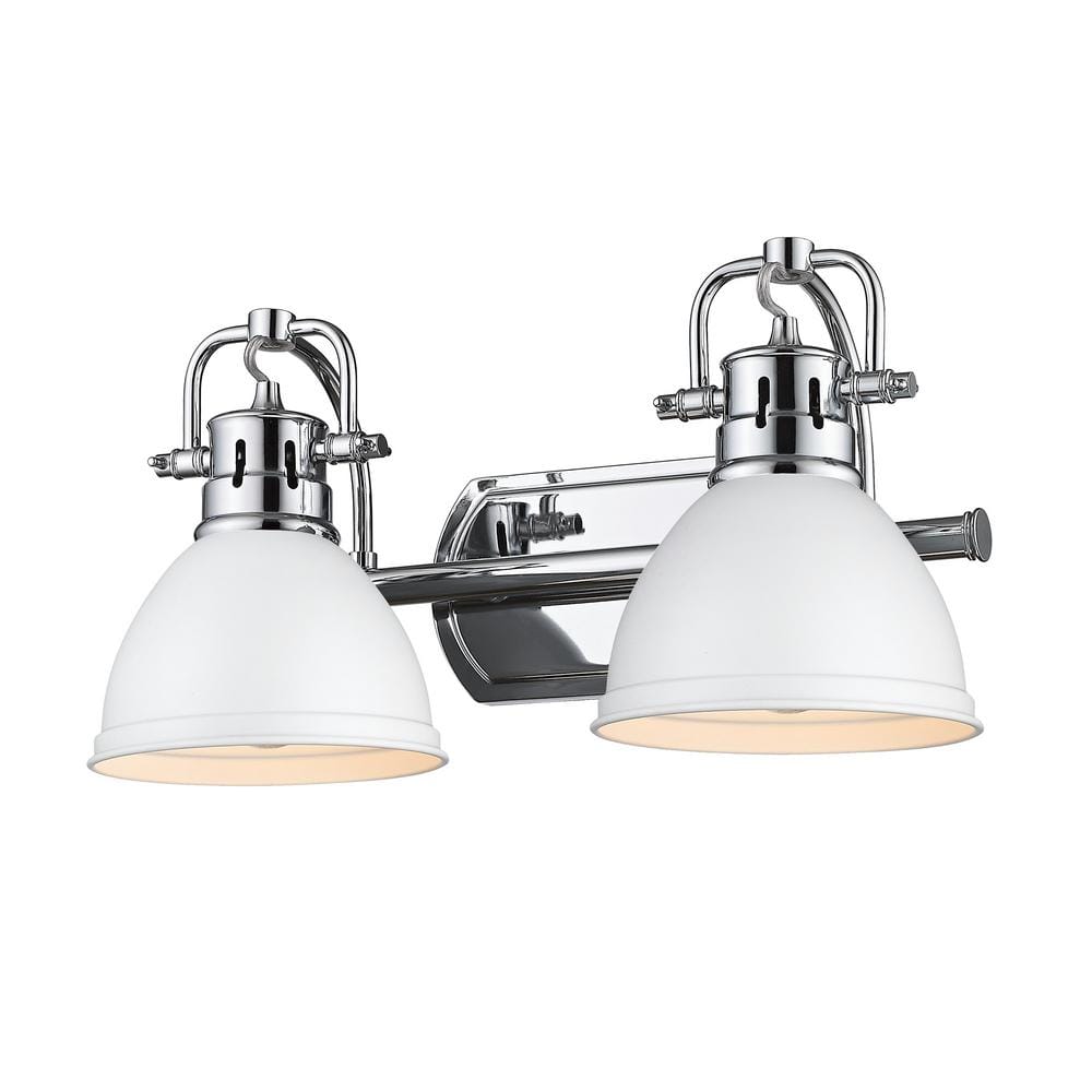Duncan 8.5 in. 2-Light Chrome Vanity Light with Matte White Shades price history on PriceWatchPro