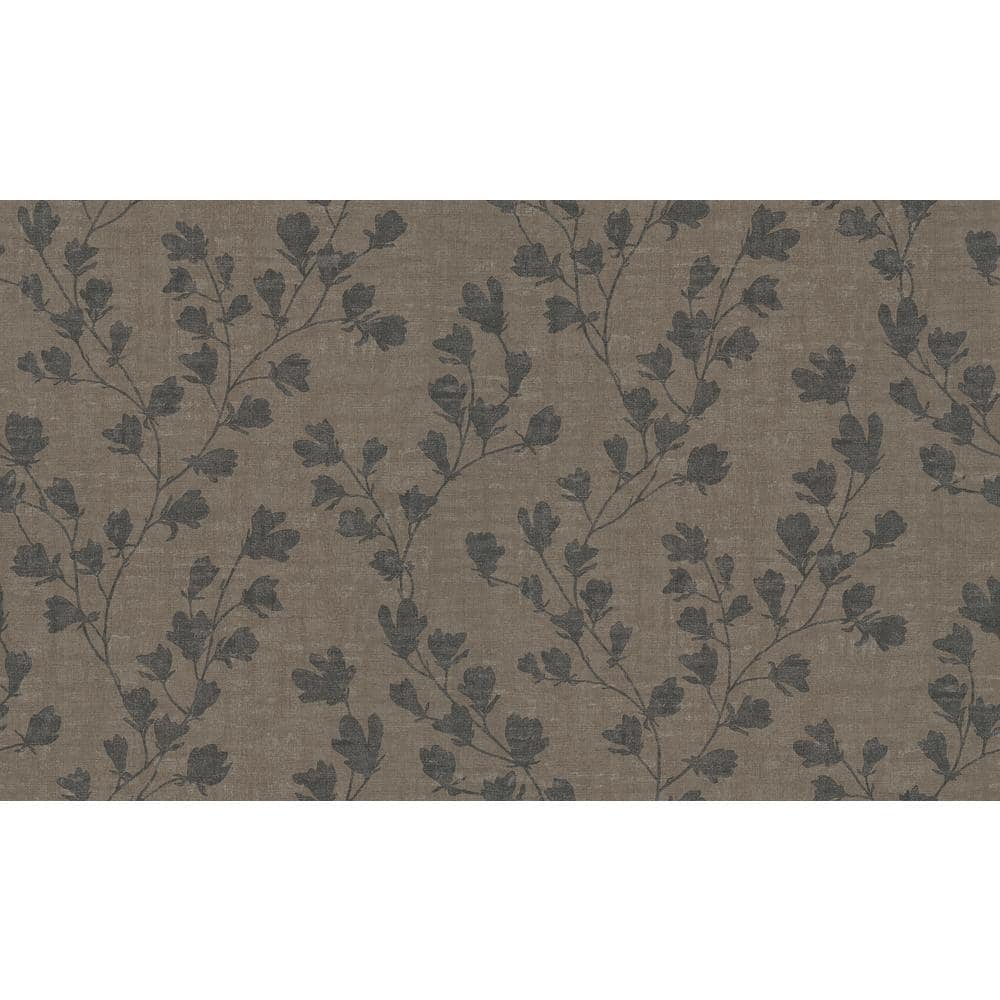 Fusion Collection Floral Trail Motif Matte Brown/Black Finish Non-pasted Vi
