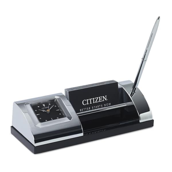 Engraved Clocks Corporate Gifts Personalized Desk Rotating Glass Accen