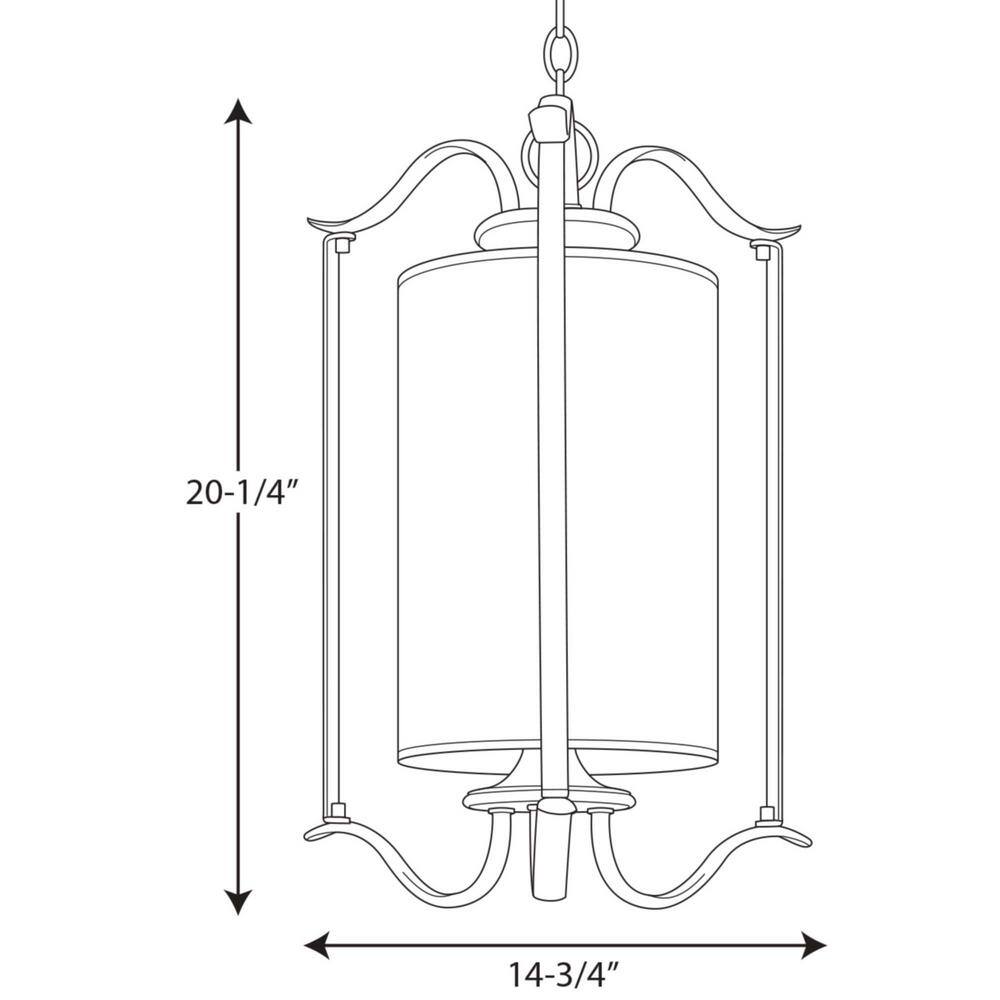 Elegant Antique Bronze Foyer Pendant with Off-White Linen Shade