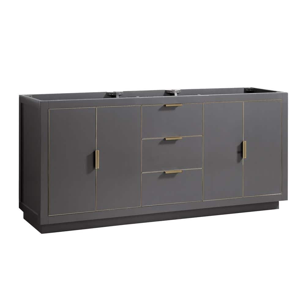 Austen 72" Twilight Gray and Gold Double Bathroom Vanity