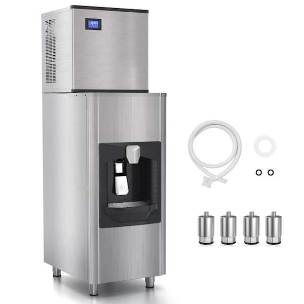 22.2in. 550 lbs./24H Full-Size Cube Commercial Freestanding Auto-Dispensing Ice Maker w/220 lbs. Storage,Stainless Steel